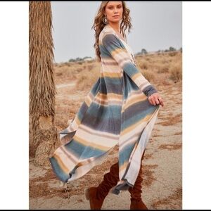 🔥💥CLEARANCE SALE⚡️🌟Ombre Striped Cardigan Duster